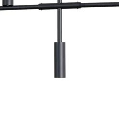Lámpara colgante Trevo 6 All Black, metal, negro, GU10