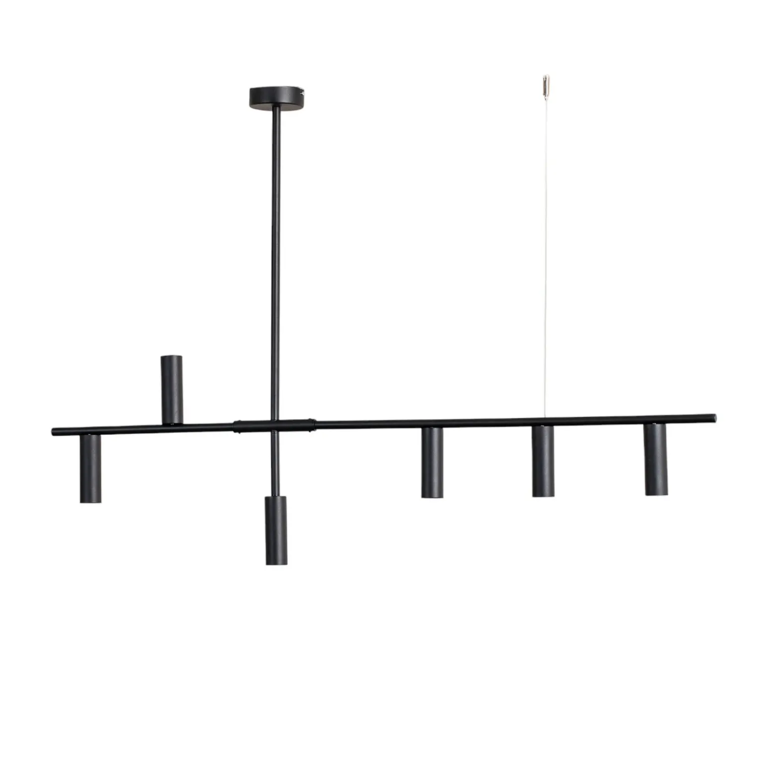 Lámpara colgante Trevo 6 All Black, metal, negro, GU10