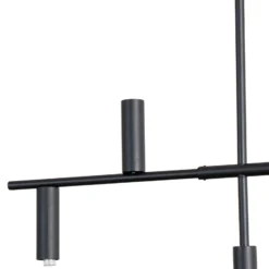 Lámpara colgante Trevo 6 All Black, metal, negro, GU10