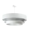 Lámpara colgante Triniti, blanco/plata, Ø 60 cm, textil