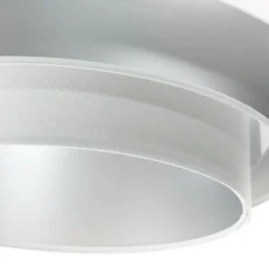 Lámpara colgante Triniti, blanco/plata, Ø 60 cm, textil