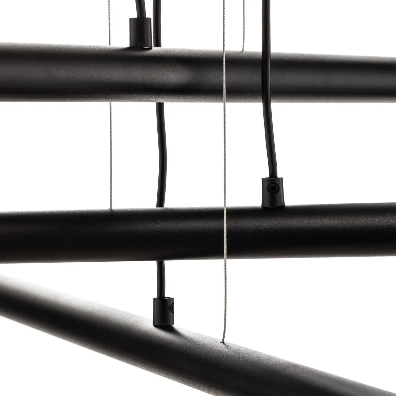 Lámpara colgante Tubo, negro, 6 luces