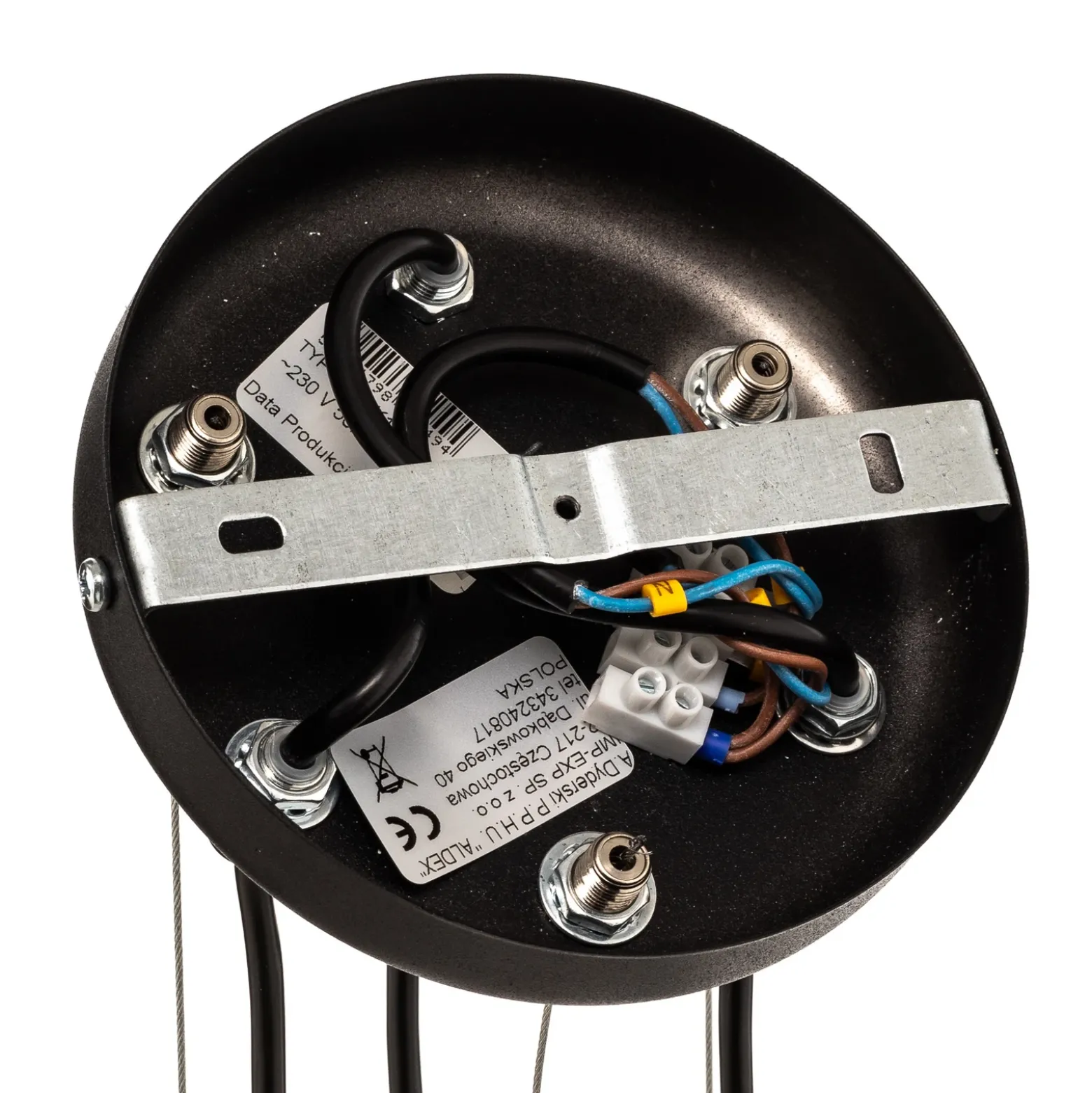 Lámpara colgante Tubo, negro, 6 luces