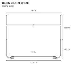 Lámpara colgante UMAGE LEMON SQUEEZE LINEAR, latón 138 cm GU10