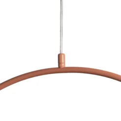 Lámpara colgante Una 2, metal, cristal, 2 luces, rojo coral