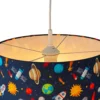 Lámpara colgante Universo con pantalla textil