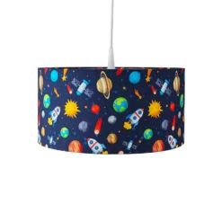 Lámpara colgante Universo con pantalla textil
