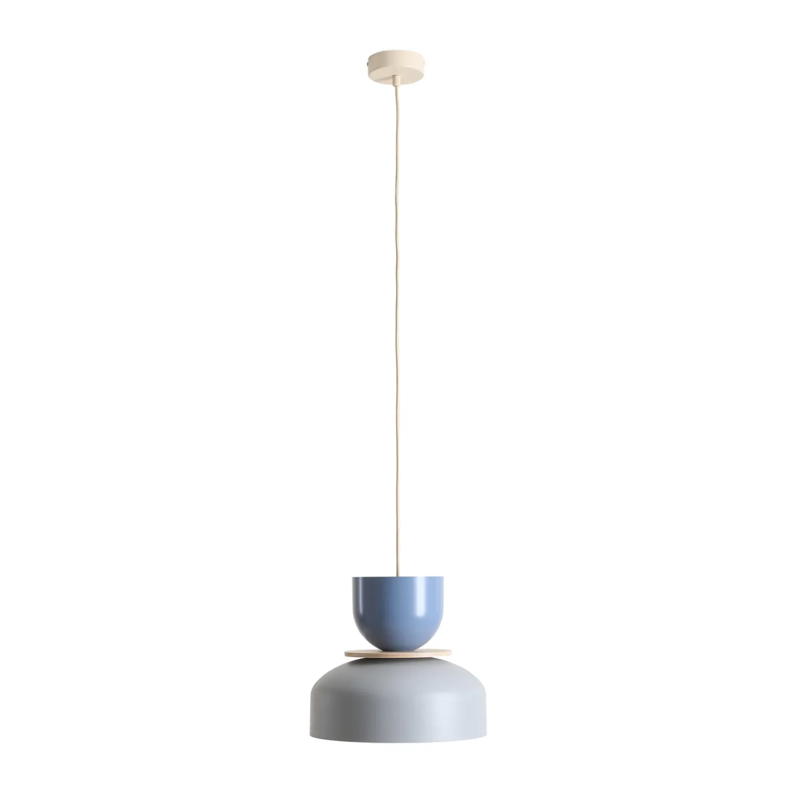Lámpara colgante Uto, gris/azul, Ø 30 cm, metal