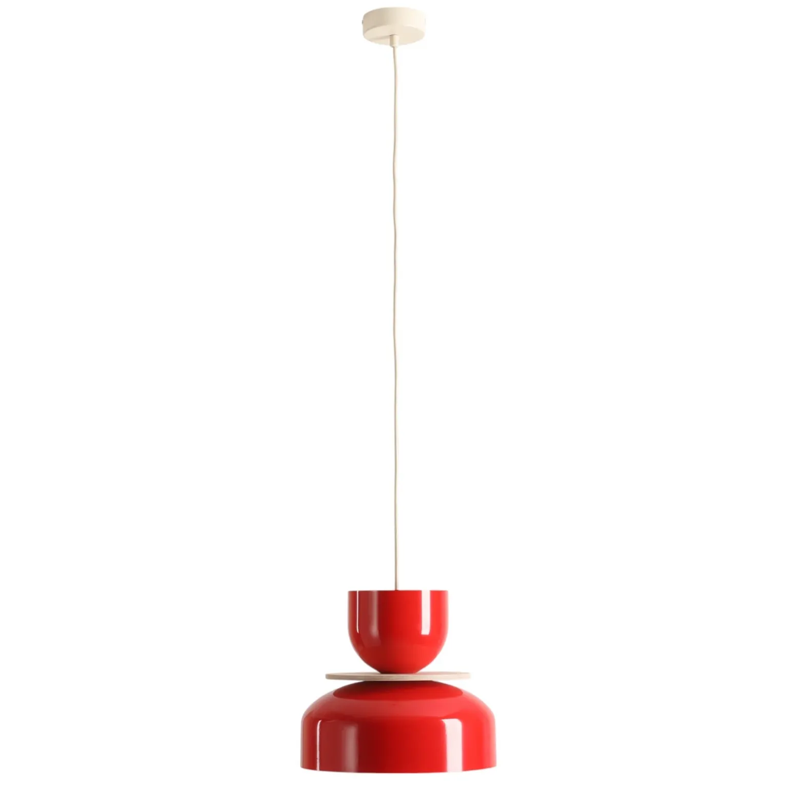 Lámpara colgante Uto, roja, Ø 30 cm, metal