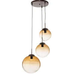 Lámpara colgante Varus, vidrio, 3 luces, Ø 51 cm