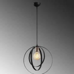 Lámpara colgante Vaveyla 446-S con tres anillos negros