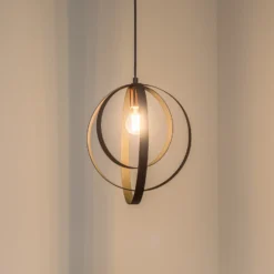 Lámpara colgante Vaveyla 446-S con tres anillos negros
