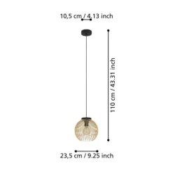 Lámpara colgante Venezuela, negro/oro, 1 luz