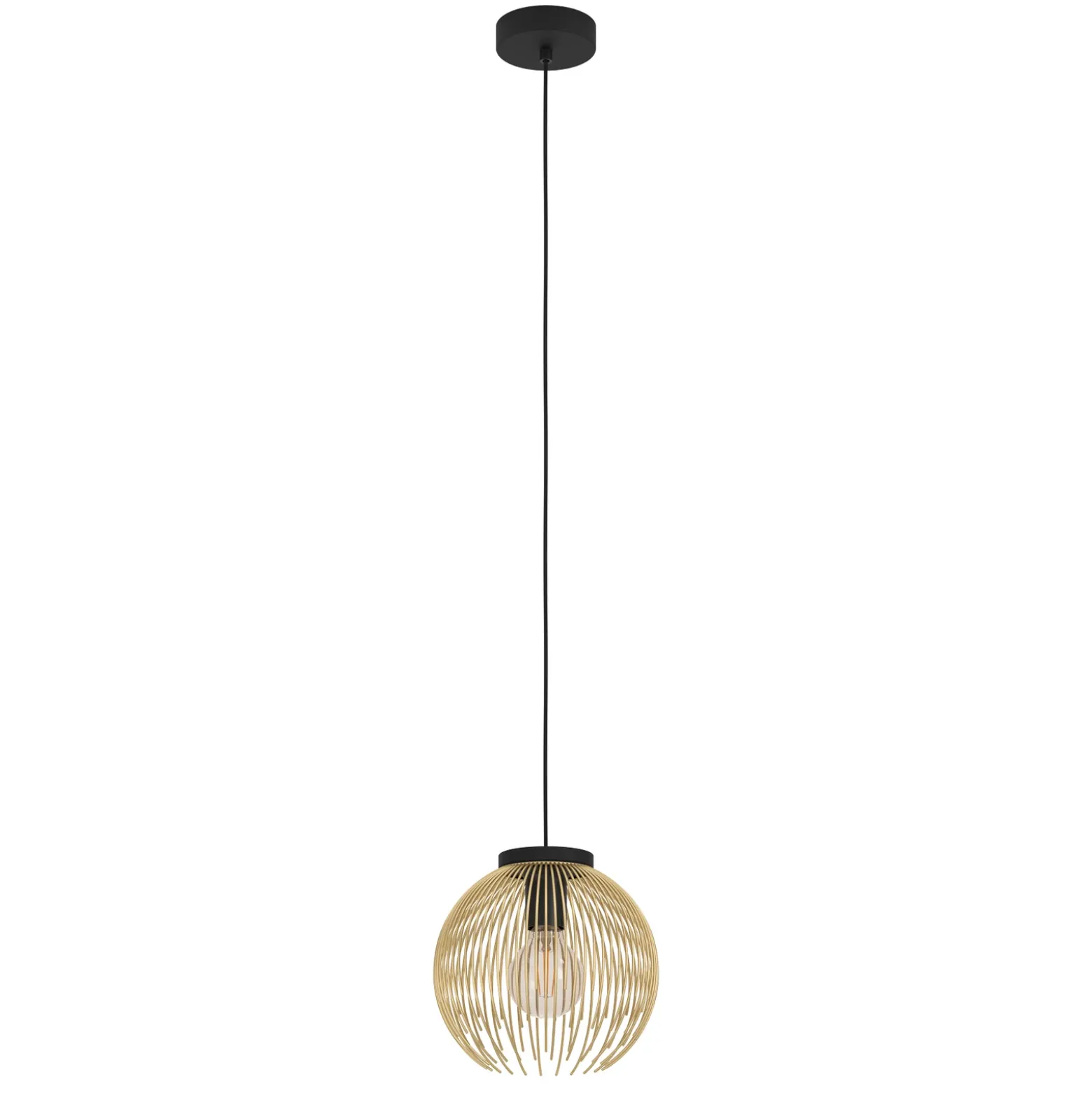 Lámpara colgante Venezuela, negro/oro, 1 luz