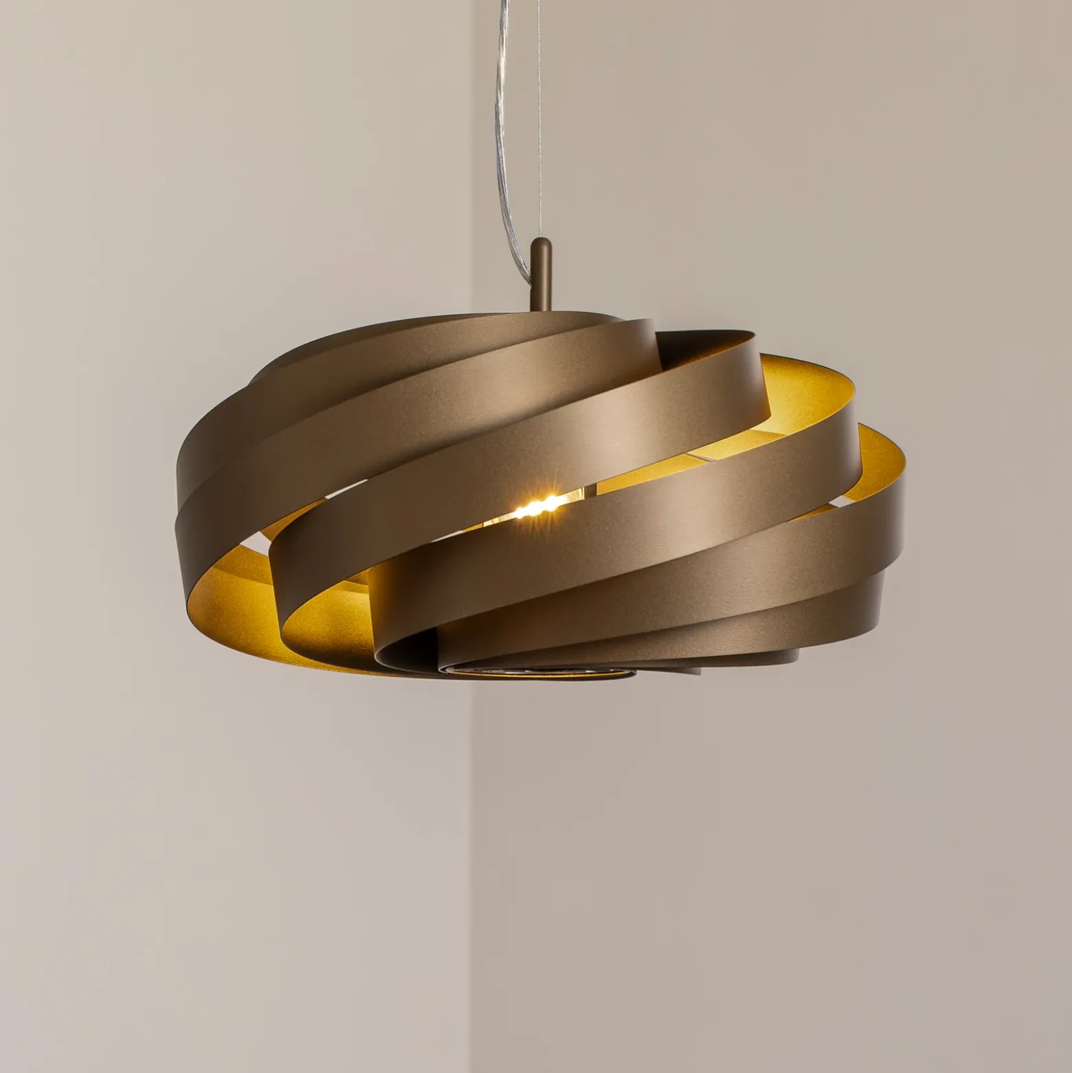 Lámpara colgante Vento, marrón café, Ø 50 cm