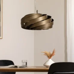 Lámpara colgante Vento, marrón café, Ø 50 cm