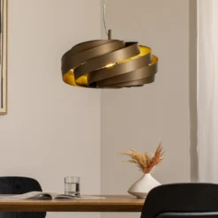Lámpara colgante Vento, marrón café, Ø 50 cm