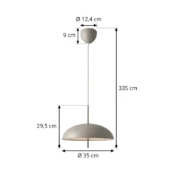 Lámpara colgante Versale, marrón, Ø 35 cm, metal, 2 x E27