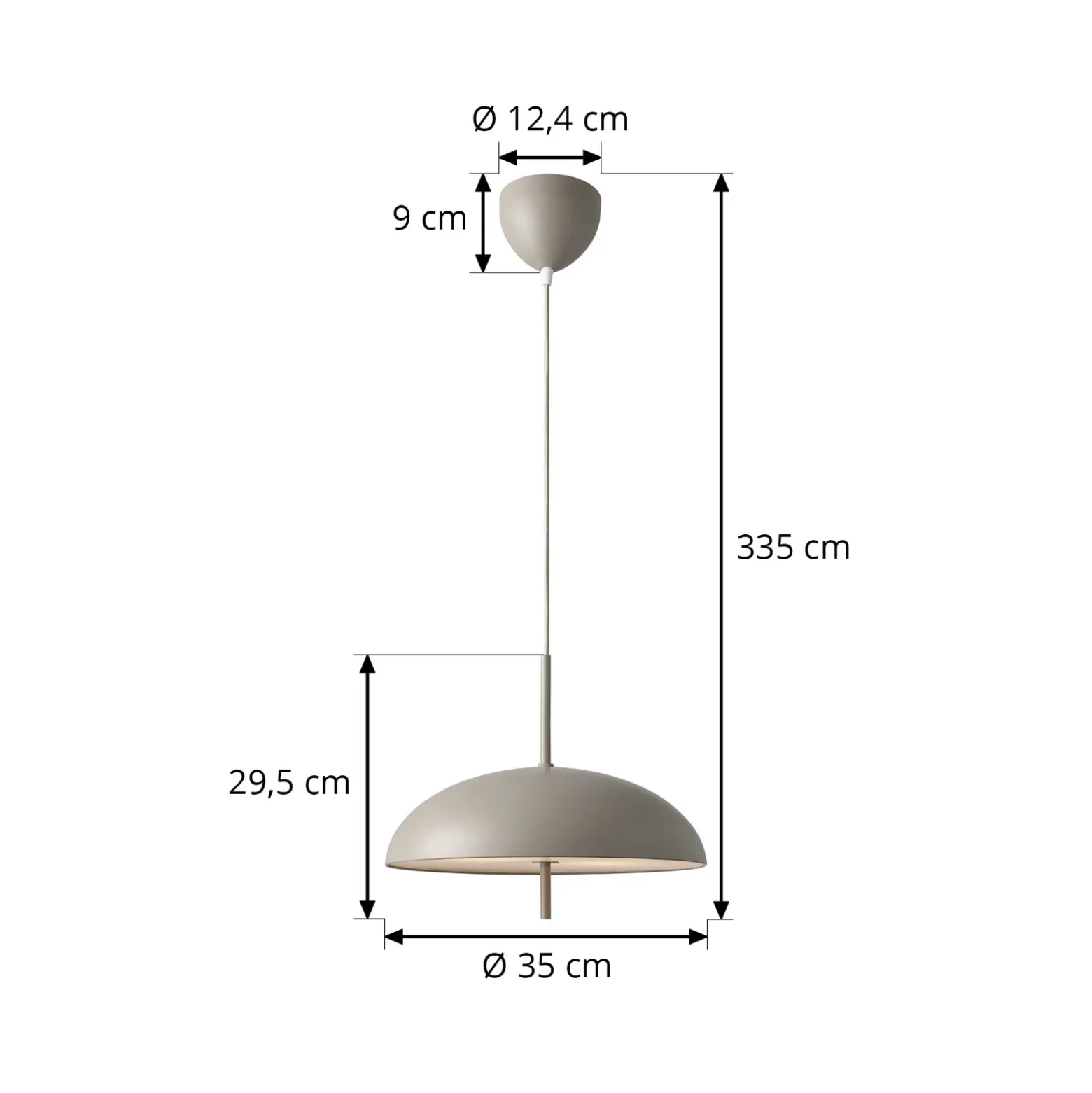 Lámpara colgante Versale, marrón, Ø 35 cm, metal, 2 x E27