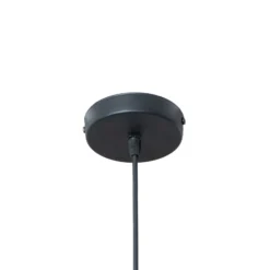 Lámpara colgante Vertigo, negra, cristal/metal, E27, Ø 50 cm