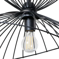 Lámpara colgante Vertigo, negra, cristal/metal, E27, Ø 50 cm
