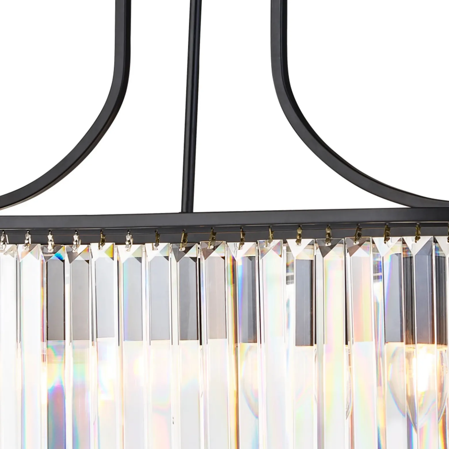 Lámpara colgante Victoria, negra, cristal, 78 cm, E27
