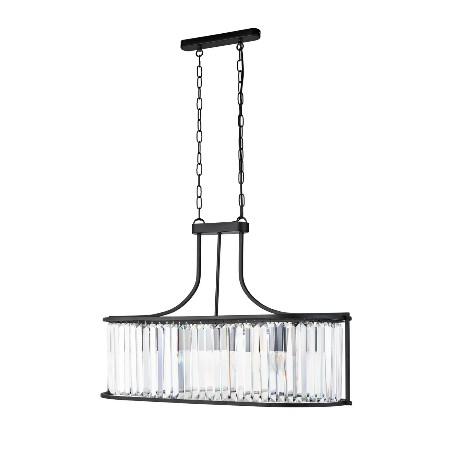 Lámpara colgante Victoria, negra, cristal, 78 cm, E27