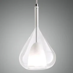 Lámpara colgante violeta, transparente, 1 luz, cristal