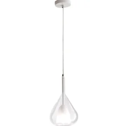 Lámpara colgante violeta, transparente, 1 luz, cristal