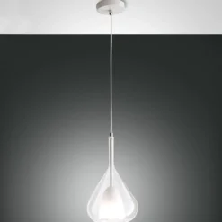 Lámpara colgante violeta, transparente, 1 luz, cristal