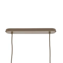 Lámpara colgante Virlo, 4 luces, madera, cristal opalino, longitud 95 cm