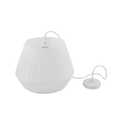 Lámpara colgante Vitore de Lindby, Ø 40 cm, textil, blanca