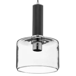 Lámpara colgante Viva, humo/negro/cromo, 1 luz