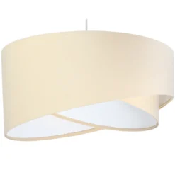 Lámpara colgante Vivien, bicolor, beige/blanco