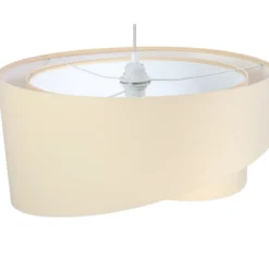 Lámpara colgante Vivien, bicolor, beige/blanco