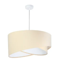 Lámpara colgante Vivien, bicolor, beige/blanco