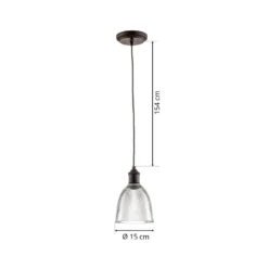 Lámpara colgante Westinghouse 6338540, transparente/bronce, cristal, E27