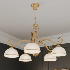 Lámpara colgante Wivara 5, 5 luces, dorada
