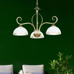 Lámpara colgante Wivara 3, 3 luces, dorada