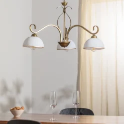Lámpara colgante Wivara 3, 3 luces, dorada