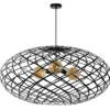 Lámpara colgante Wolfram pantalla oval 100cm negro