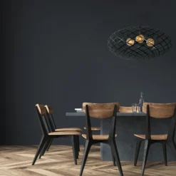 Lámpara colgante Wolfram pantalla oval 100cm negro