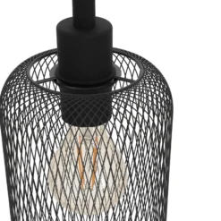 Lámpara colgante Wrington, longitud 74 cm, negra, 3 luces, acero