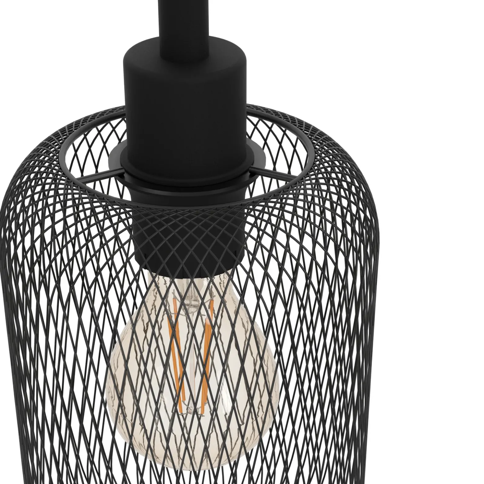 Lámpara colgante Wrington, longitud 74 cm, negra, 3 luces, acero