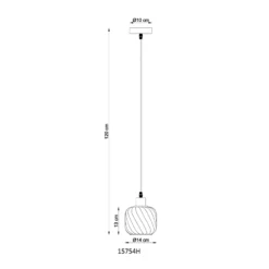 Lámpara colgante Xia, Ø 14 cm, gris humo, cristal