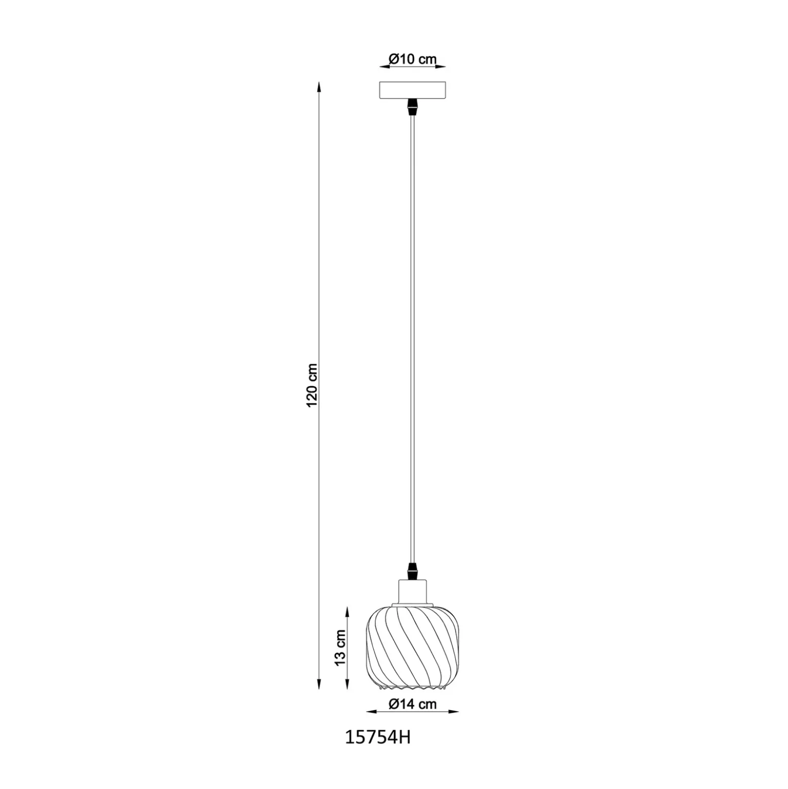 Lámpara colgante Xia, Ø 14 cm, gris humo, cristal