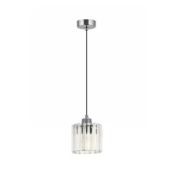 Lámpara colgante Yakops, color cromo, Ø 13 cm, cristal/metal, E27