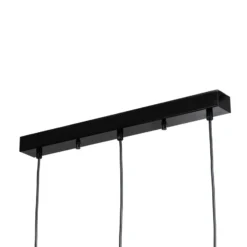 Lámpara colgante Yildo, longitud 65 cm, negro/cobre, metal