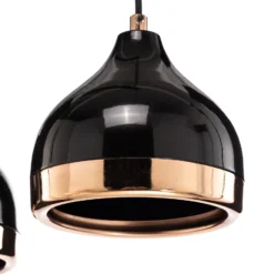 Lámpara colgante Yildo 6877 3 luces lineal negro/cobre