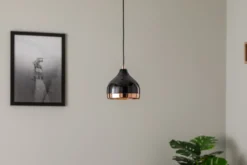 Lámpara colgante Yildo 6866 1 luz Ø17cm negro/cobre